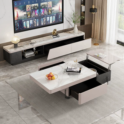 Microcrystalline Stone white TV StandCoffee Table