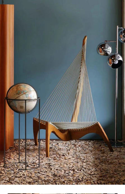 Caesar Blanca Nordic Solid Wood Harp Chair/ Leisure Chair