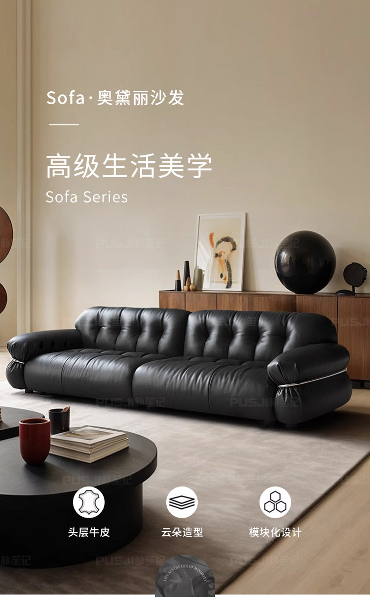 Top-Grain Leather Sofa JULX841