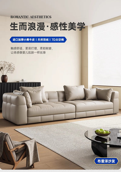 Light Luxury Italian Sectional Sofa With Leatherette Material