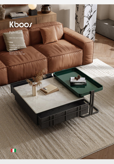 ITALIAN MINIMALIST MICROSTALLIN STONE COFFEE TABLE JUNB3148