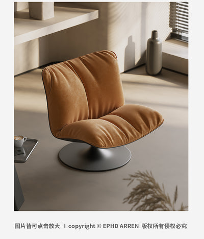 Baxter Marilyn swivel armchair in orange velvet fabric