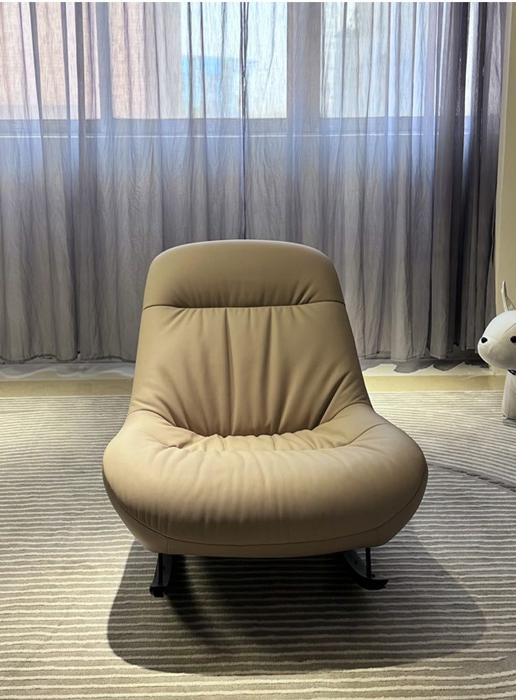 Modern Upholstered Rocking Chair With a Wooden Frame And Rocking Legs
