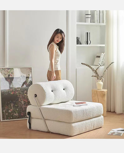 Beige Multi-purpose Foldable Sofa Bed