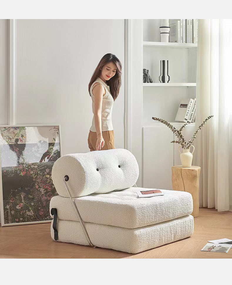 Beige Multi-purpose Foldable Sofa Bed