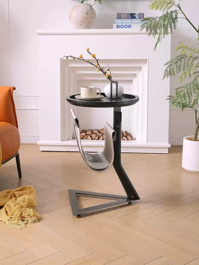 Side Table - Saddle Leather+Stainless Steel JUMX1039