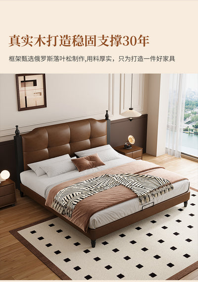Top-Grain Leather Bed JUJM875