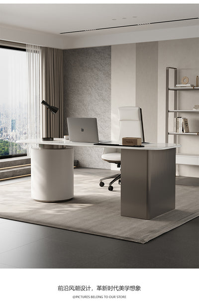 Snow White Crystal Executive Desk JUGSL2766