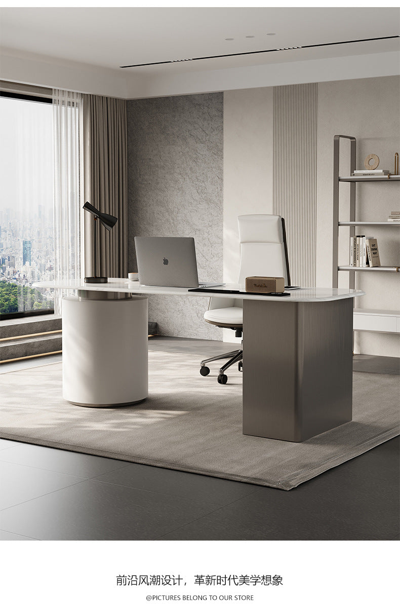 Snow White Crystal Executive Desk JUGSL2766