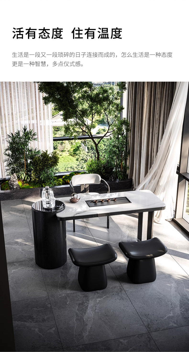 Sculpted Stone Tea Table