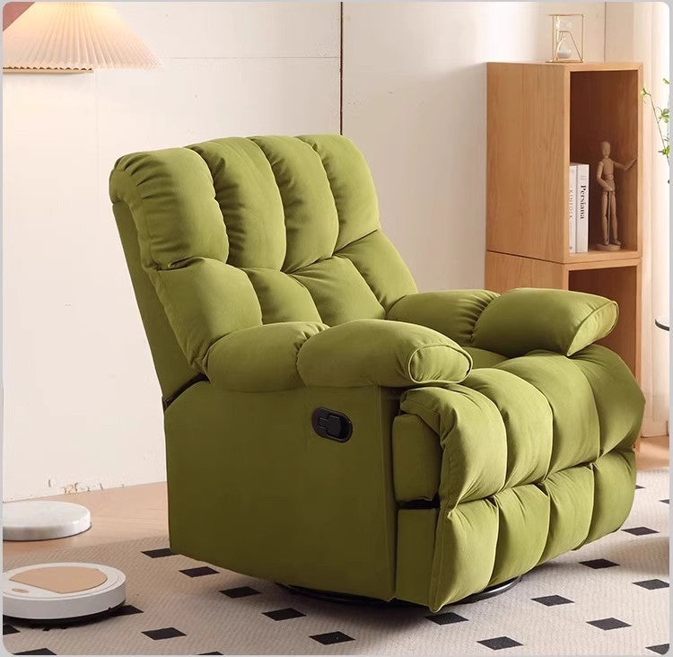Green Fabric Manual Swivel Rocker Recliner Chair