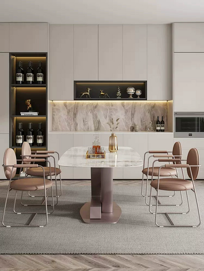 New style lv Rock Slab Dining  Table
