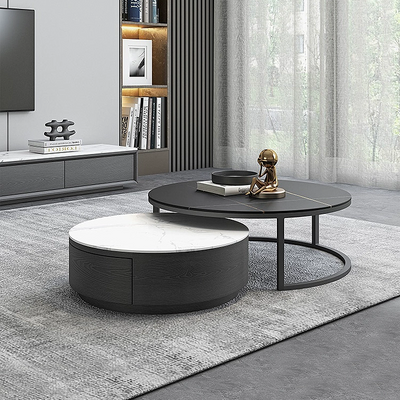 Sintered Stone black and white TV StandCoffee Table