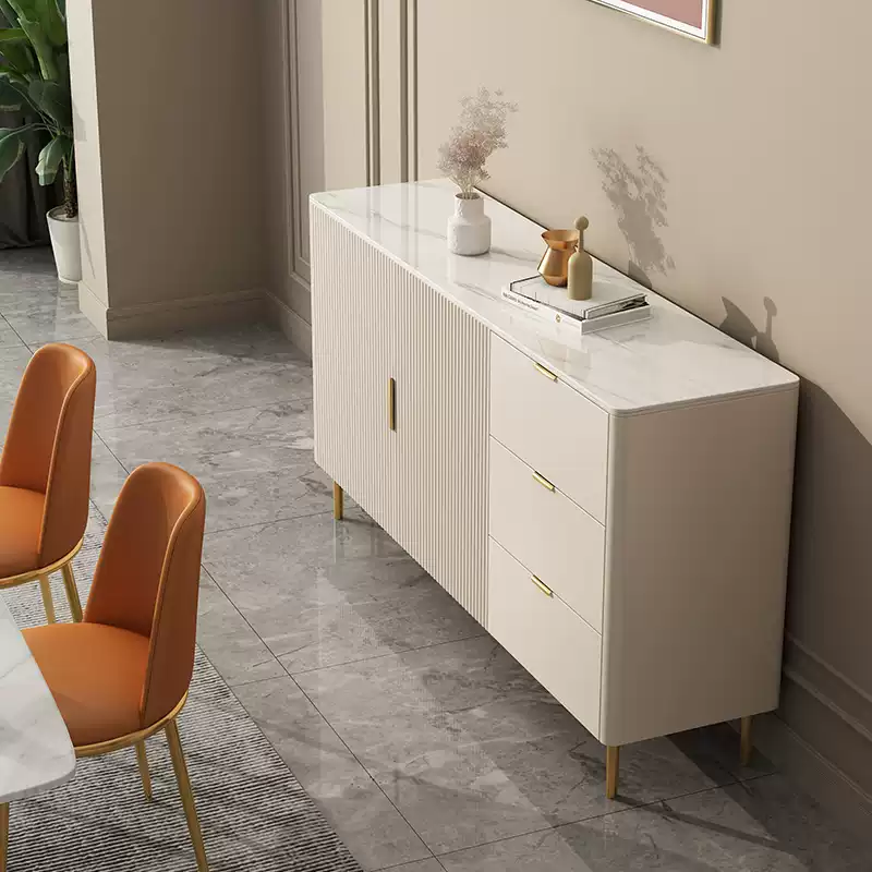 Fluted White Drawer Sideboard
