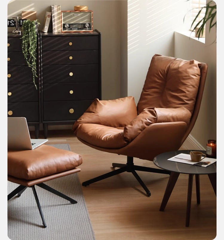 Genner Luxe Silicone Leather Swivel Leisure Chair Sofa