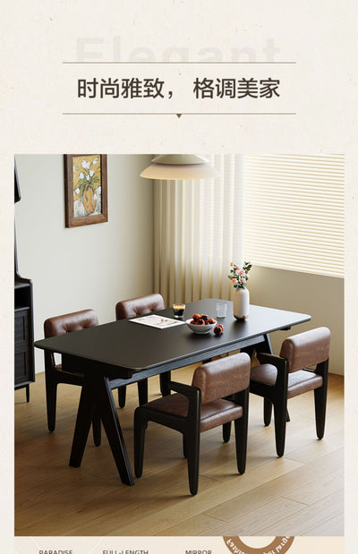 Curved-Arm Wood Dining Chair