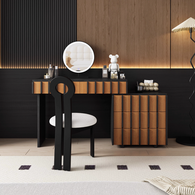 Ribbed Solid Wood Dressing Table