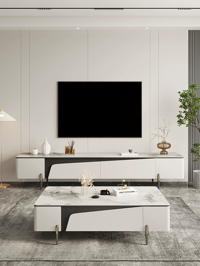 Sintered Stone white TV StandCoffee Table