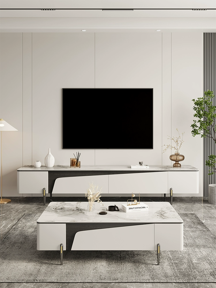 Sintered Stone white TV StandCoffee Table