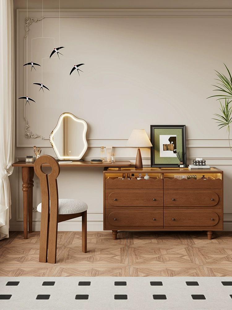 Nordic Solid Wood Dressing Table Set
