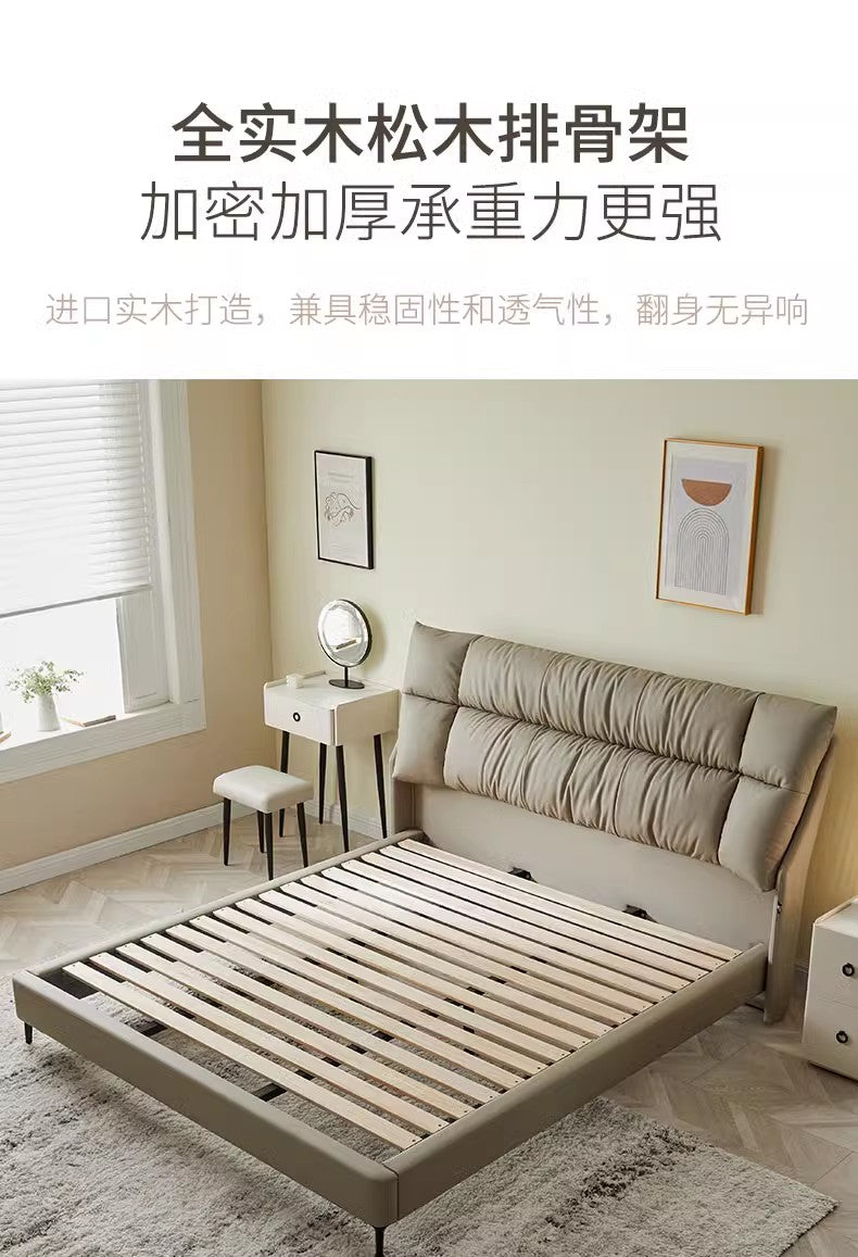 Top-Grain Leather Bed JUXL108