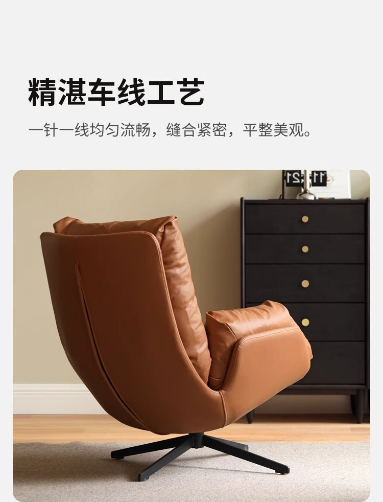 Genner Luxe Silicone Leather Swivel Leisure Chair Sofa