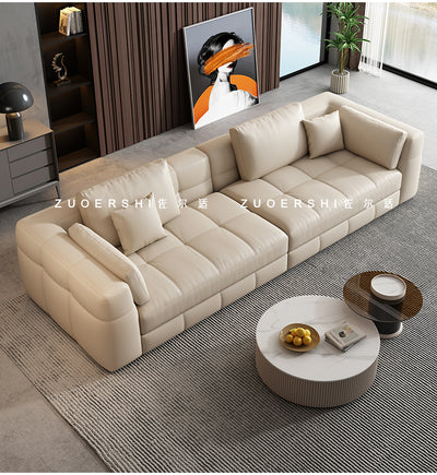 Light Luxury Italian Sectional Sofa With Leatherette Material