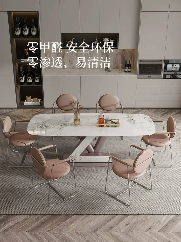 New style lv Rock Slab Dining  Table
