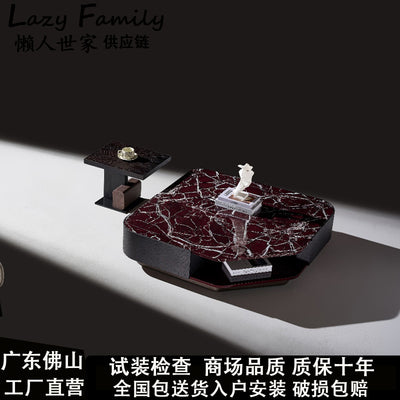 Royal Red Marble Luxury Stone Coffee TableCombination JUBY3025