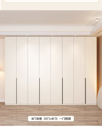 Modern, Minimalist White Wardrobe With Tall Doors And Black Handle