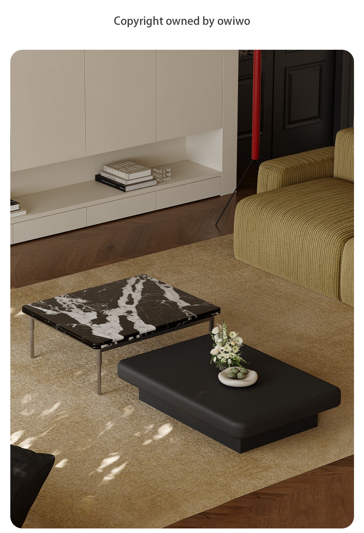 Bulgari Black Luxury Stone Coffee TableCombination JUBY009