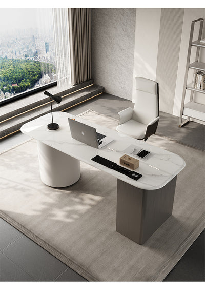Snow White Crystal Executive Desk JUGSL2766