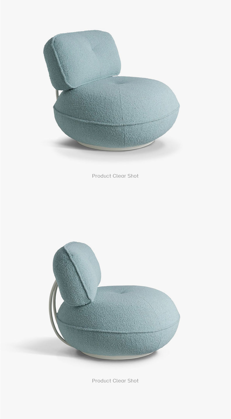 Modern Rust-colored Fabric Swivel Lounge Chair