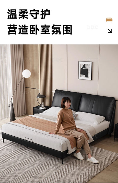 Top-Grain Leather Bed JUJM817