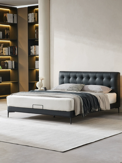Top-Grain Leather Bed JUXL97