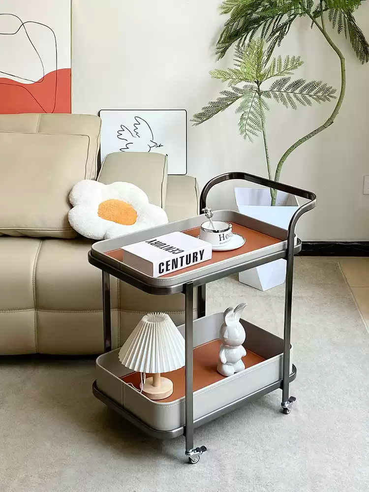 Saddle Leather Rectangular Side Table JUMX1035
