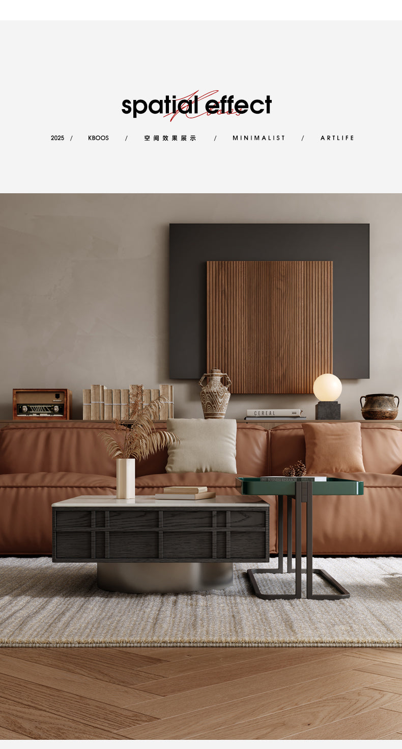 ITALIAN MINIMALIST MICROSTALLIN STONE COFFEE TABLE JUNB3148