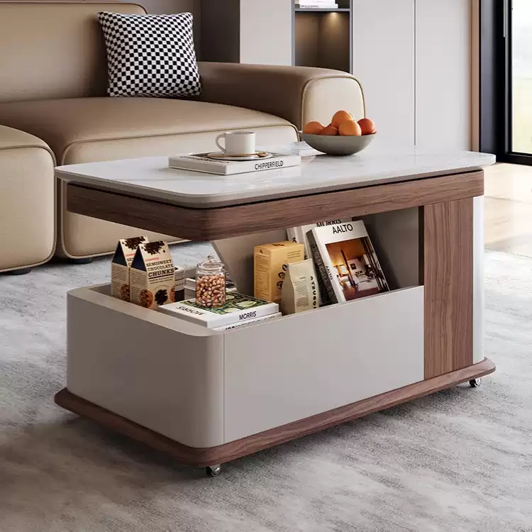 Convertible MDF Walnut Side Table JUPYSM