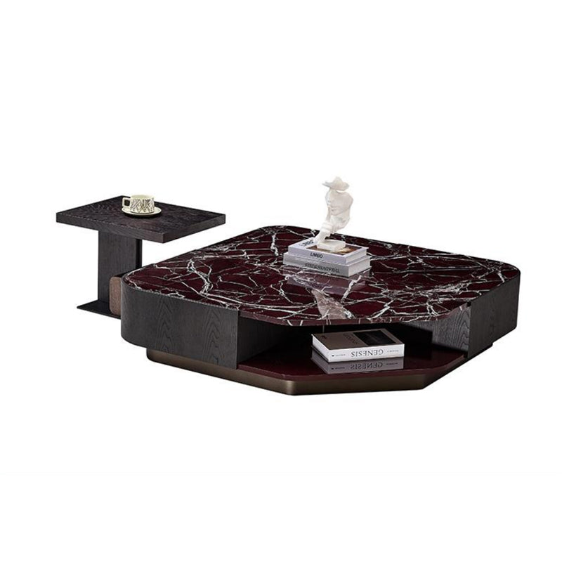 Royal Red Marble Luxury Stone Coffee TableCombination JUBY3025