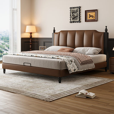 Top-Grain Leather Bed JUJM876