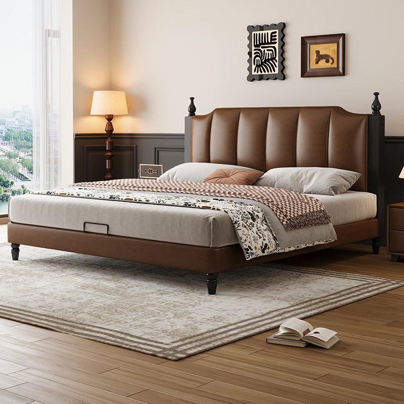 Top-Grain Leather Bed JUJM876