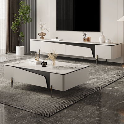 Sintered Stone white TV StandCoffee Table