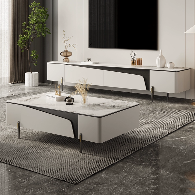 Sintered Stone white TV StandCoffee Table