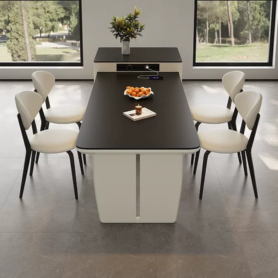 Ivory White Matte Black Island Counter