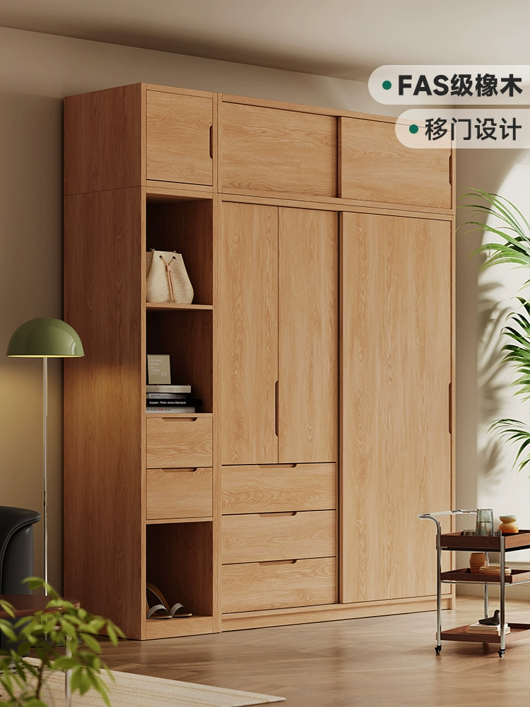 Modern Solid Wood Sliding-door Wardrobe