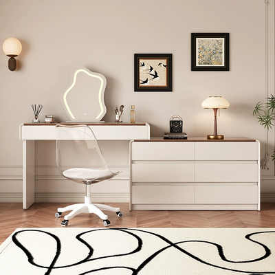 Minimalist White Solid-Wood Vanity Table