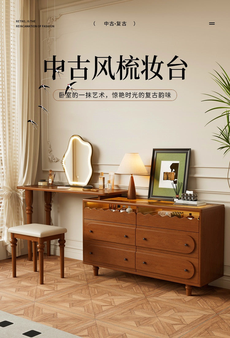 Nordic Solid Wood Dressing Table Set