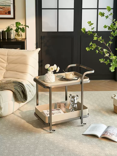 Saddle Leather Rectangular Side Table JUMX1035