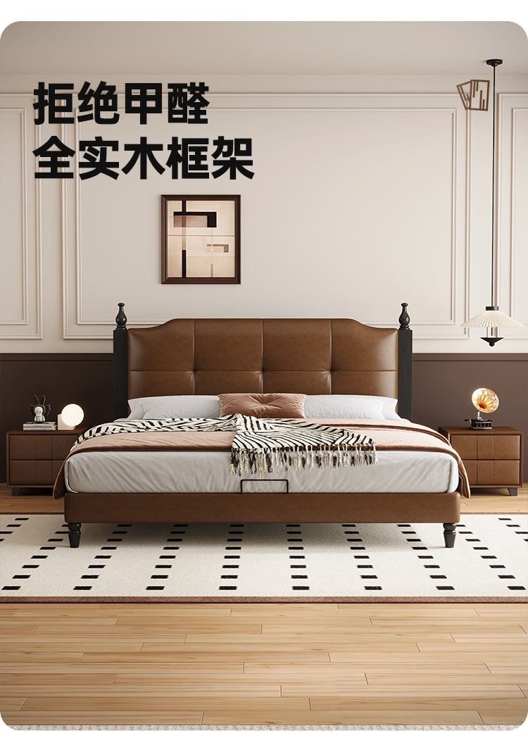 Top-Grain Leather Bed JUJM875