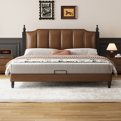 Top-Grain Leather Bed JUJM876